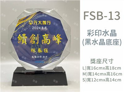 [特價款]FSB-13彩印水晶獎座