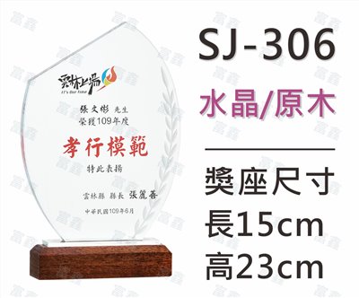 SJ-306水晶木質獎座